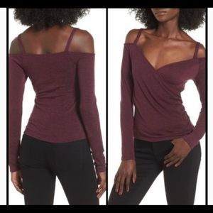 LEITH Wrap Front Off the Shoulder Top